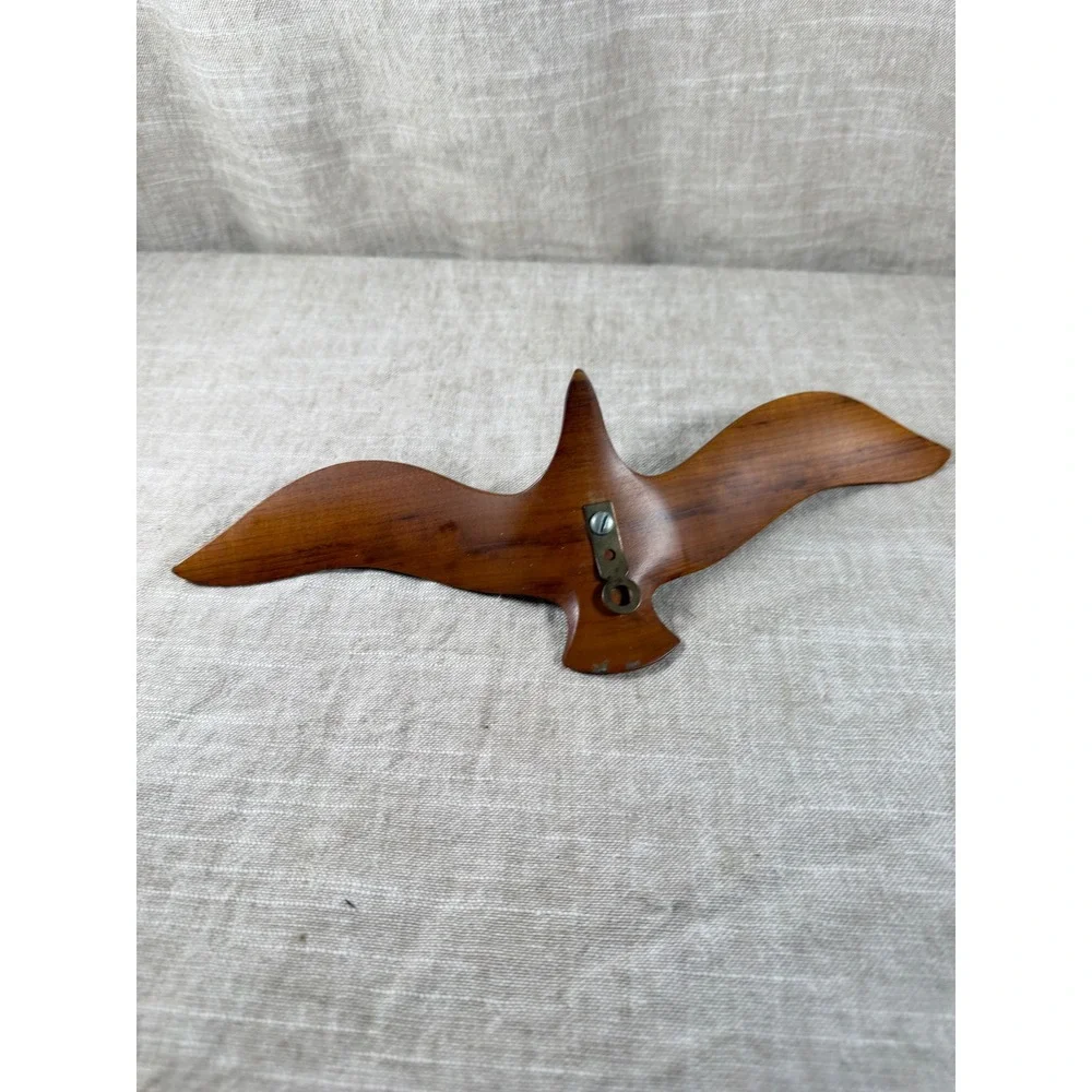 Vintage Mid Century Modern Hand Carved Wood Seagull Bird Wall Hanging Sculpture
